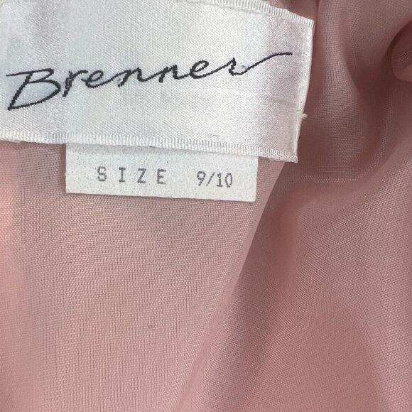VTG Brenner Size 9/10 Maxi Dress Gown Pink Romantic Holidays A-Line USA Made - Picture 6 of 7